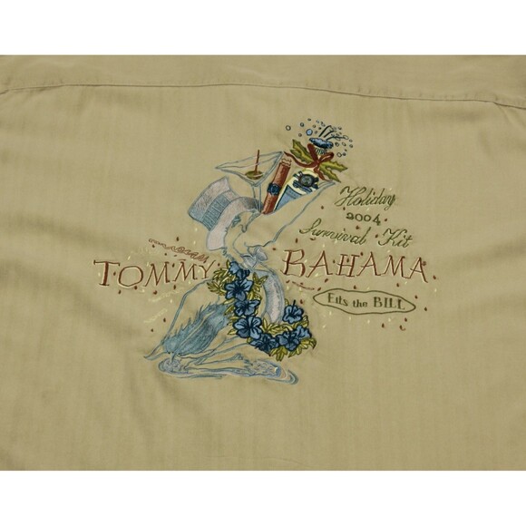 Tommy Bahama Other - TOMMY BAHAMA 2004 HOLIDAY SURVIVAL KIT SHIRT Tan SILK Short Sleeve XL